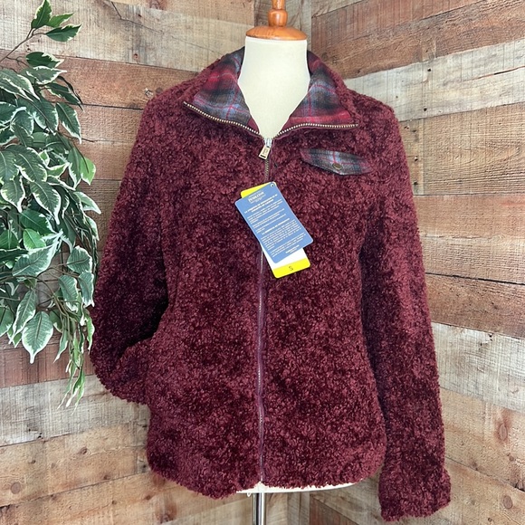 PENDELETON Maroon Teddy Zipper Front Jacket NWT Sz Small - Picture 3 of 12